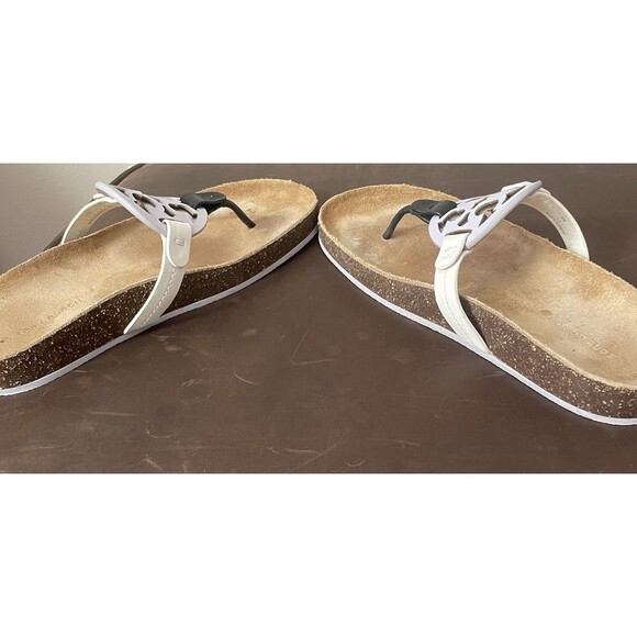 Tory Burch Miller Cloud Women’s 8 M Lavender Black Ivory Leather Cork Sandals. - Picture 4 of 8